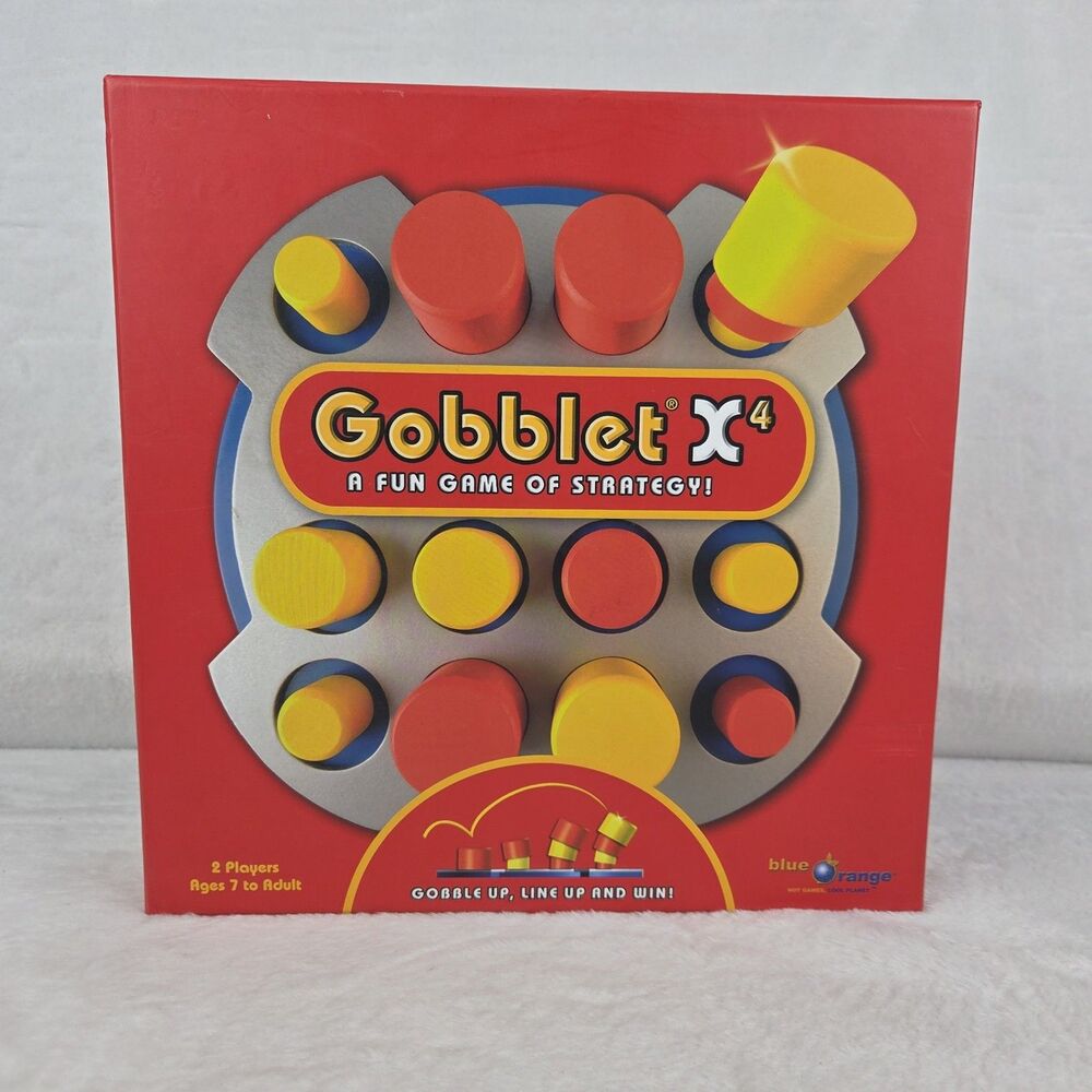 2009 Gobblet X4 Wooden Strategy Board Game Blue Orange Complete